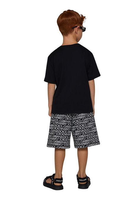 Black cotton T-shirt for children DOLCE E GABBANA | L4JTBL/MANERO