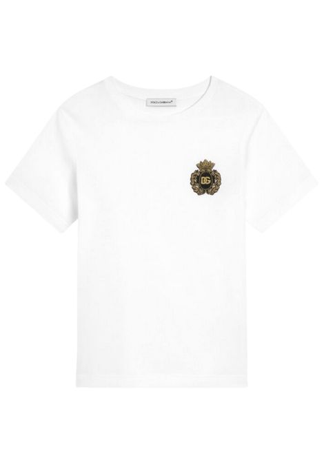 T-shirt bambino bianca in cotone DOLCE E GABBANA | L4JTHUG7/MABIANCO