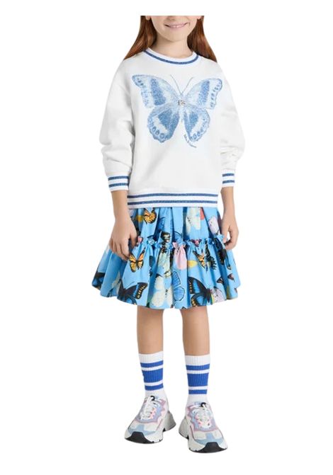 Gonna bambina azzurra in cotone DOLCE E GABBANA | L54I58/MAAZZURRO