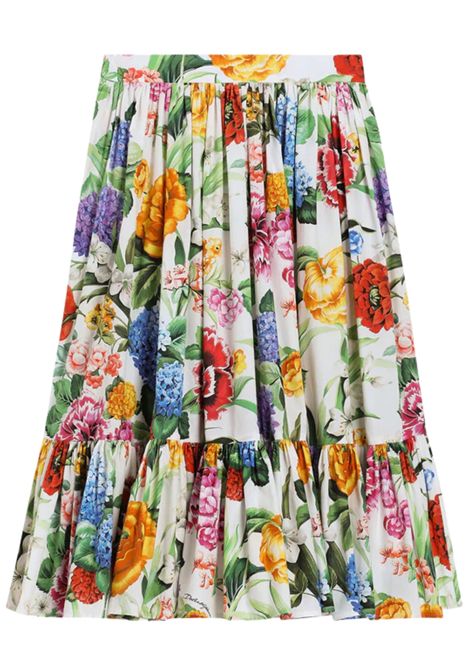 Gonna bambina multicolor in cotone DOLCE E GABBANA | L55I53/MAMULTICOLOR