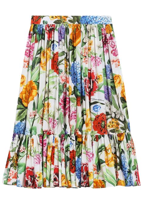 Gonna bambina multicolor in cotone DOLCE E GABBANA | L55I53/MAMULTICOLOR
