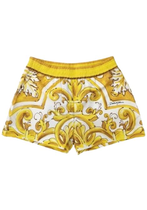 Shorts bambina oro in cotone DOLCE E GABBANA | L55Q29/MAORO