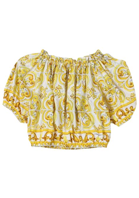 Gold cotton blouse for girls DOLCE E GABBANA | L55S67/MAORO