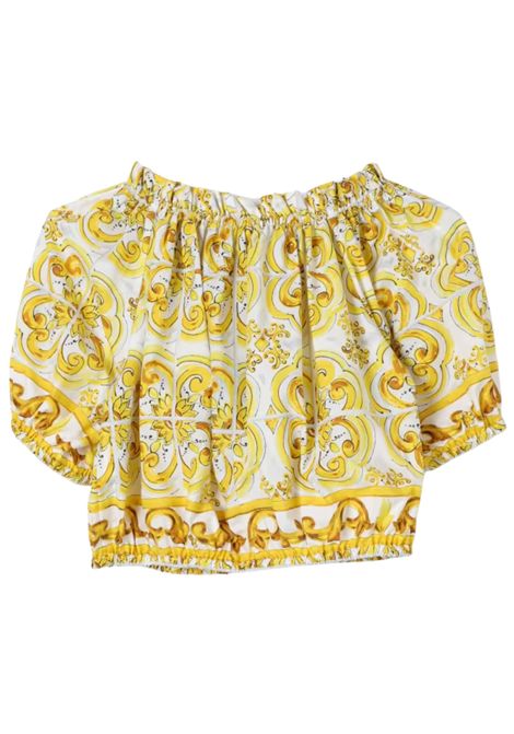 Gold cotton blouse for girls DOLCE E GABBANA | L55S67/MAORO