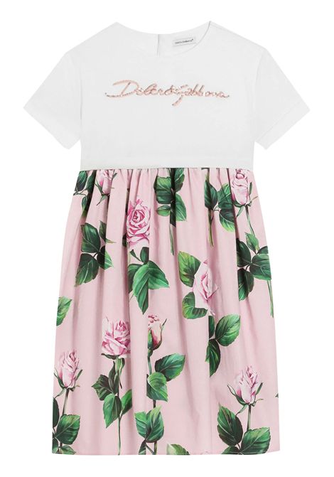 Pink cotton dress for girls DOLCE E GABBANA | L5JD9R/MAROSA