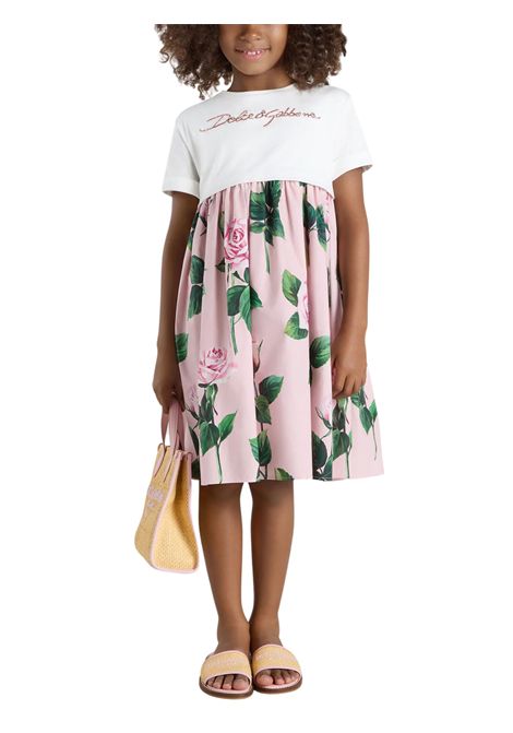 Pink cotton dress for girls DOLCE E GABBANA | L5JD9R/MAROSA