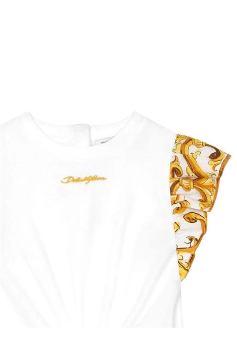 White cotton blouse for girls DOLCE E GABBANA | L5JTNS/MABIANCO