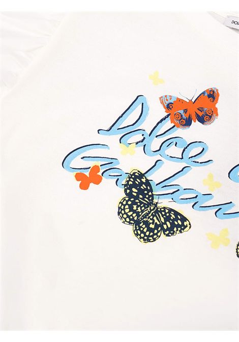 Blusa bambina bianca in cotone DOLCE E GABBANA | L5JTNSG7/MABIANCO