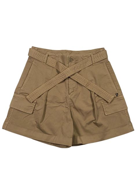 Shorts bambina beige in cotone DONDUP | DFBE56/SUBEIGE