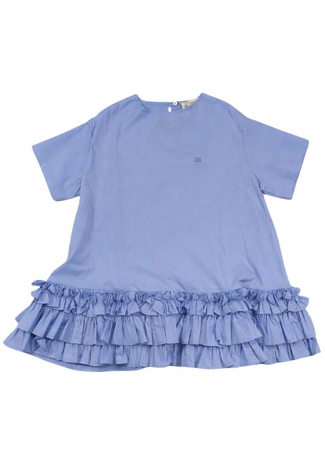 Abito bambina azzurro in cotone Dou dou | DW1A61/MAAZZURRO