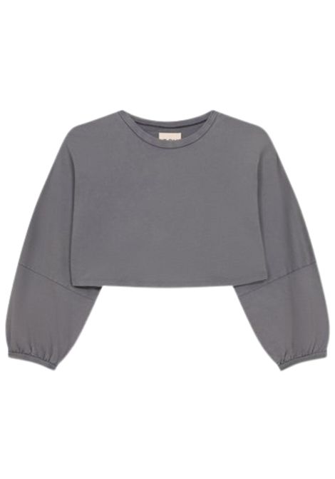 Felpa bambina grigia in cotone Dou dou | DW4A00/MAGRIGIO