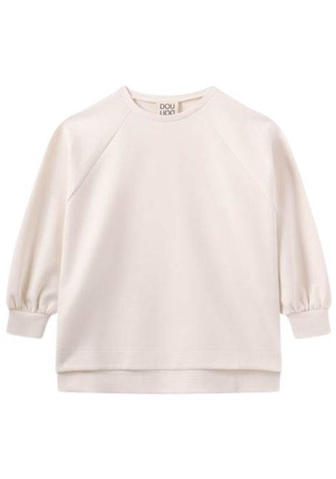 Felpa bambina panna in cotone Dou dou | DW4A30/MAPANNA