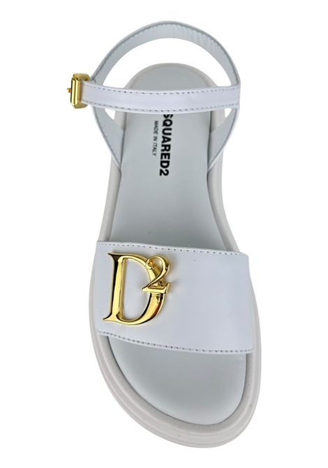Sandalo bambina bianco in pelle DSQUARED2 | 80175/PIABIANCO