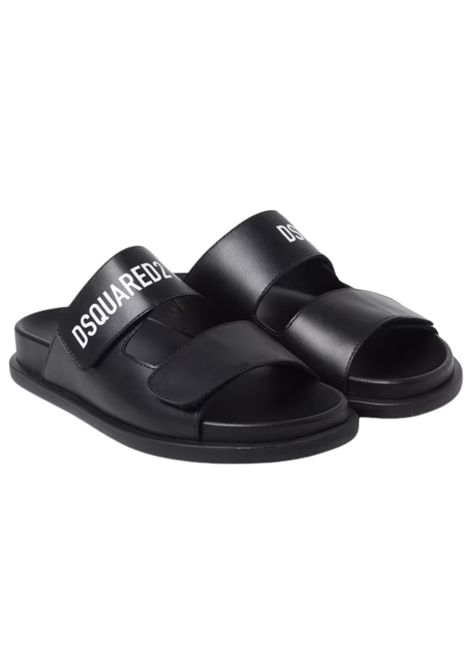 Sandalo unisex nero in pelle DSQUARED2 | 80185/PIANERO