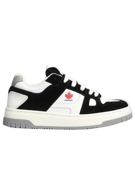 Scarpe bambino bianco/nero in pelle DSQUARED2 | 80225/DELBIANCO/NERO