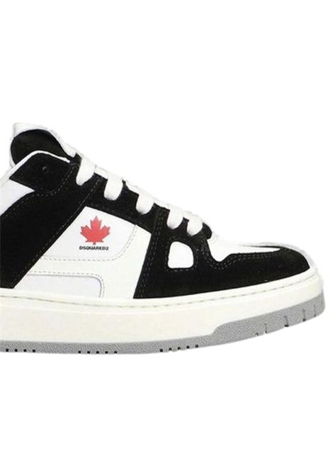 Scarpe bambino bianco/nero in pelle DSQUARED2 | 80225/DELBIANCO/NERO