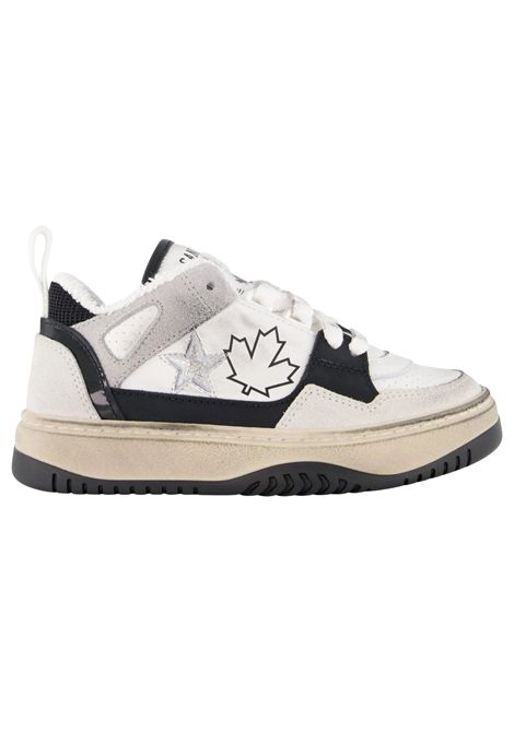 Scarpe unisex bianco/nero in pelle DSQUARED2 | 80240/DELBIANCO/NERO