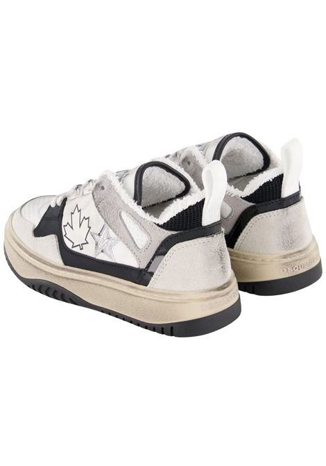 Scarpe unisex bianco/nero in pelle DSQUARED2 | 80240/DELBIANCO/NERO