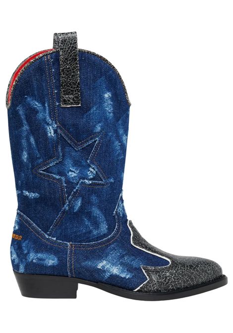 Stivale texano bambina denim blu DSQUARED2 | 80244/PIADENIM