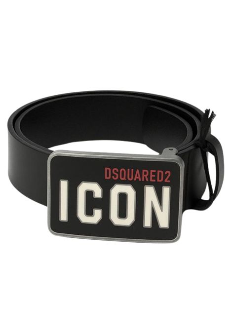 Cintura unisex nera in pelle DSQUARED2 | D2B88U/FINERO