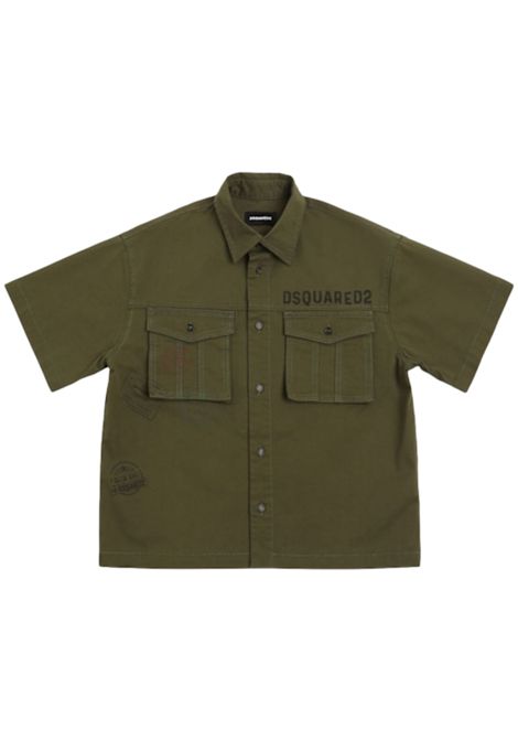 Green cotton shirt for children DSQUARED2 | D2C223M/DELVERDE