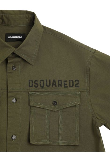 Green cotton shirt for children DSQUARED2 | D2C223M/DELVERDE