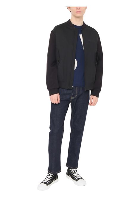 Black wool bomber jacket for children DSQUARED2 | D2J475U/DELNERO