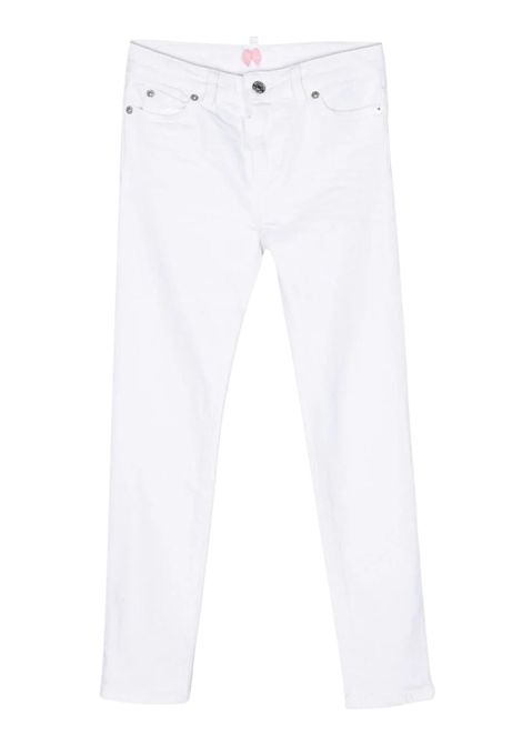 Jeans bambina bianco in cotone DSQUARED2 | D2P101F/DELBIANCO
