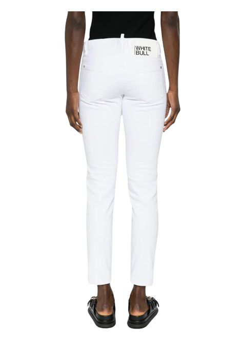 Jeans bambina bianco in cotone DSQUARED2 | D2P101F/DELBIANCO