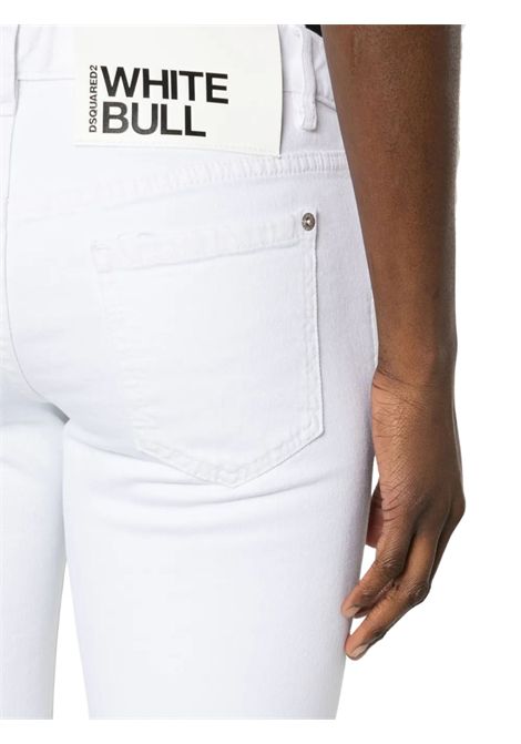 Jeans bambina bianco in cotone DSQUARED2 | D2P101F/DELBIANCO