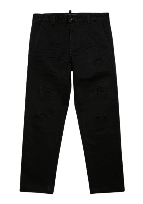 Black cotton trousers for children DSQUARED2 | D2P614M/DELNERO