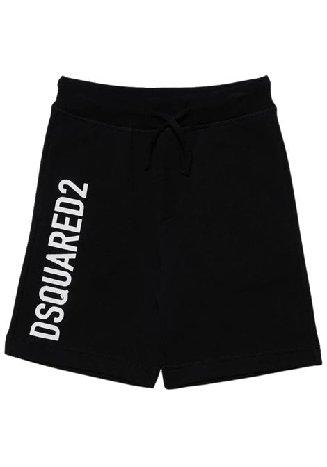 Bermuda bambino nero in cotone DSQUARED2 | D2P727U/DELNERO