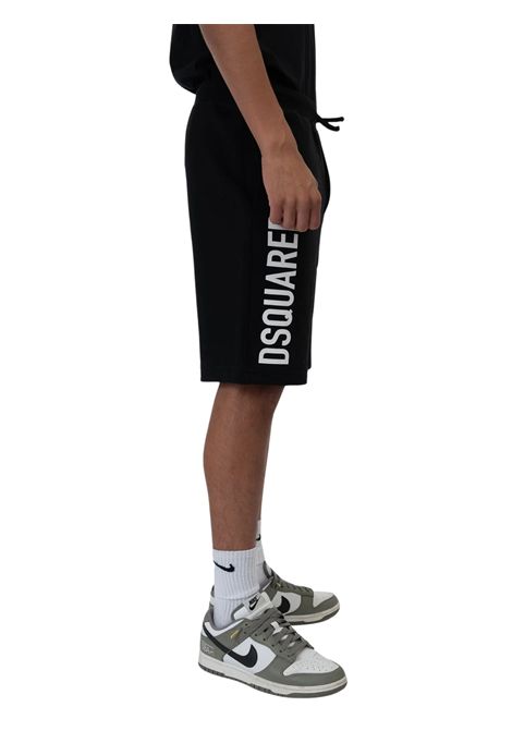 Black cotton Bermuda shorts for children DSQUARED2 | D2P727U/DELNERO