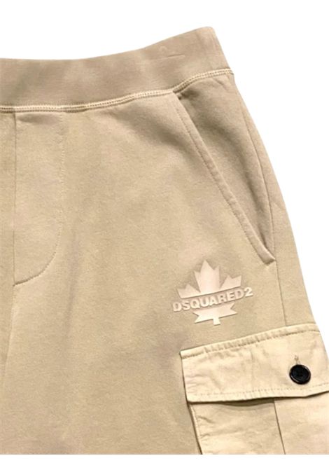 Sand-colored cotton Bermuda shorts for children DSQUARED2 | D2P794M/DELSABBIA