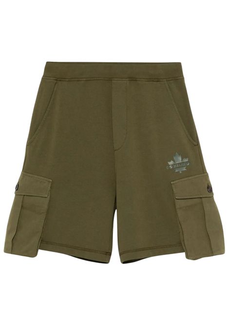 Green cotton Bermuda shorts for children DSQUARED2 | D2P794M/DELVERDE