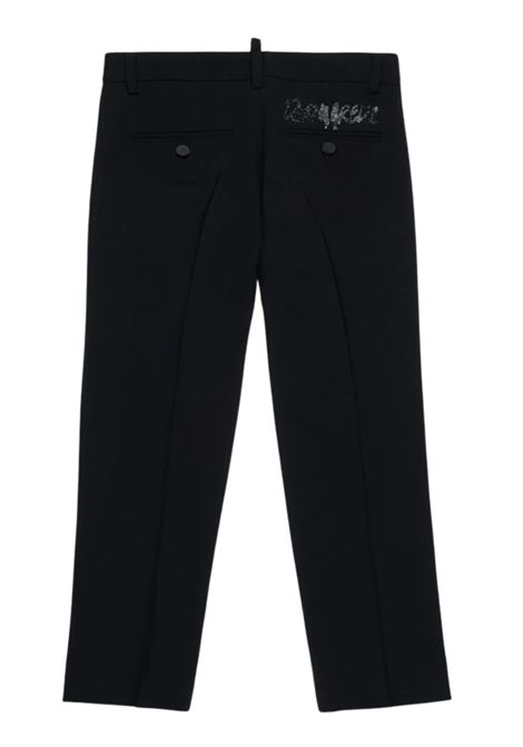 Black wool blend trousers for girls DSQUARED2 | D2P822U/DELNERO