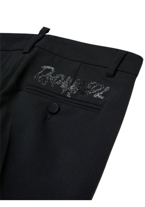 Black wool blend trousers for girls DSQUARED2 | D2P822U/DELNERO
