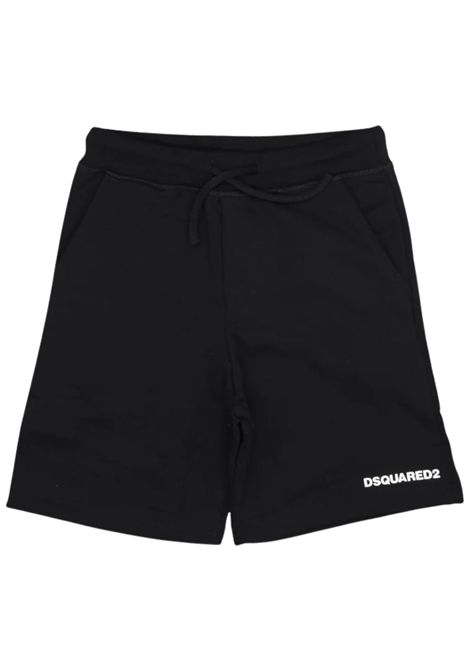 Black cotton Bermuda shorts for children DSQUARED2 | D2P830U/DELNERO