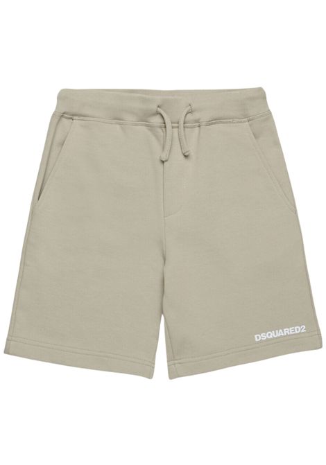 Sand-colored cotton Bermuda shorts for children DSQUARED2 | D2P830U/MOSABBIA