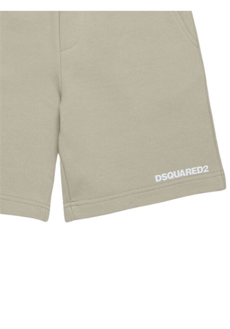 Sand-colored cotton Bermuda shorts for children DSQUARED2 | D2P830U/MOSABBIA