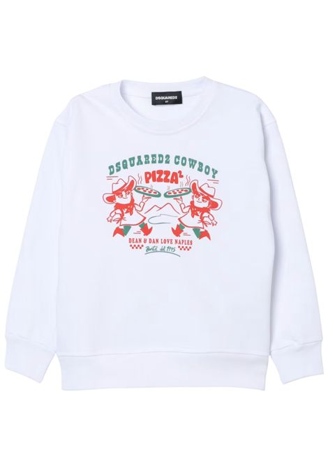 Unisex white cotton sweatshirt DSQUARED2 | D2S914U/DELBIANCO