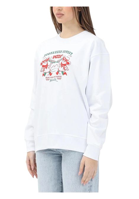 Unisex white cotton sweatshirt DSQUARED2 | D2S914U/DELBIANCO