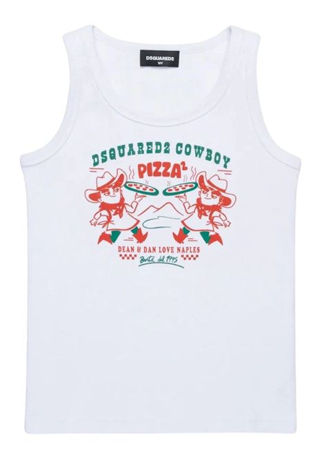 Unisex white cotton tank top DSQUARED2 | D2T1169U/DELBIANCO