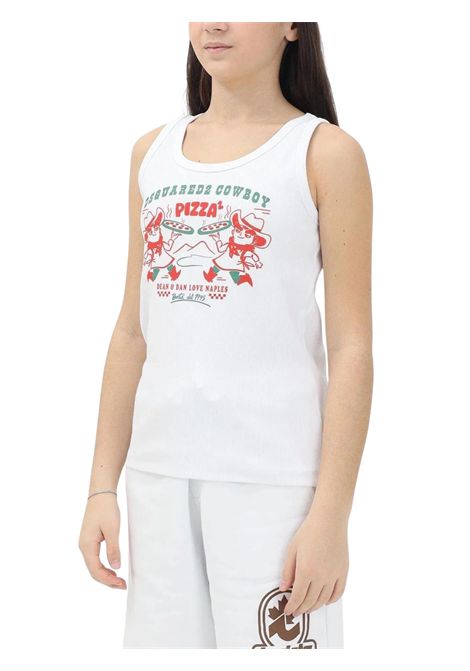 Unisex white cotton tank top DSQUARED2 | D2T1169U/DELBIANCO