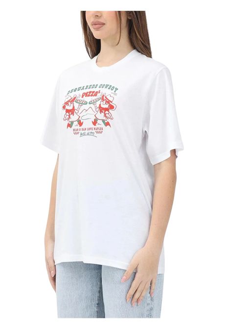 Unisex white cotton T-shirt DSQUARED2 | D2T1170U/DELBIANCO