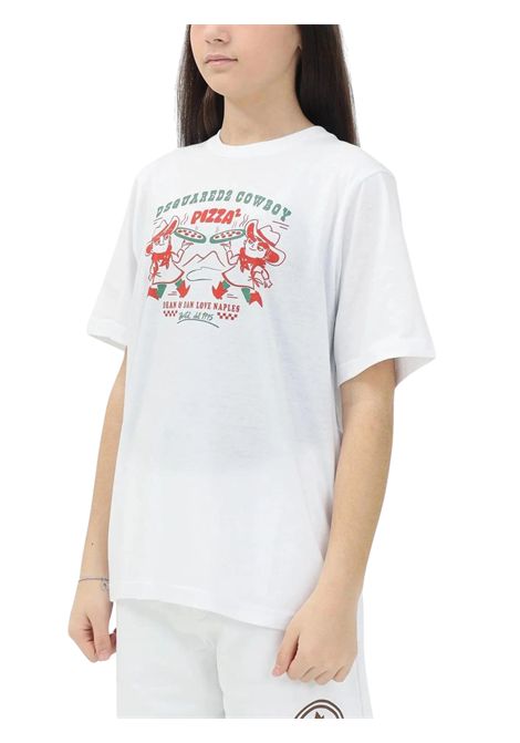Unisex white cotton T-shirt DSQUARED2 | D2T1170U/DELBIANCO