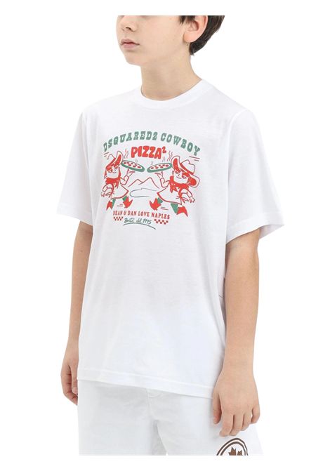 Unisex white cotton T-shirt DSQUARED2 | D2T1170U/DELBIANCO