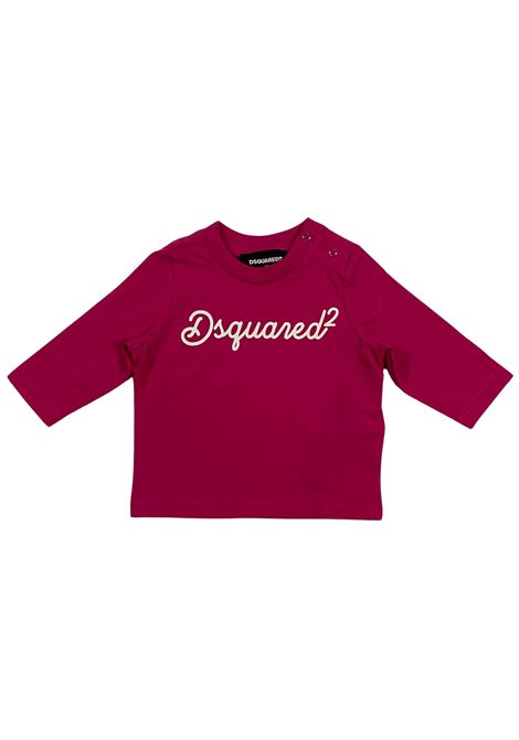 T-shirt neonata fucsia in cotone DSQUARED2 | D2T955B/DELFUFUCSIA