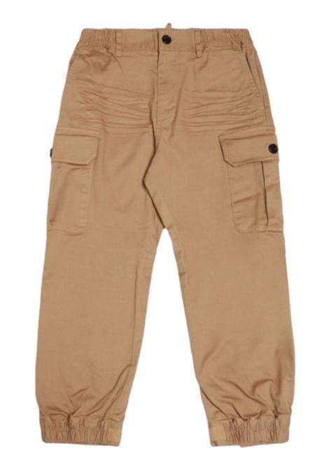 Pantalone bambino beige in cotone DSQUARED2 | DQ2597/DELBEIGE