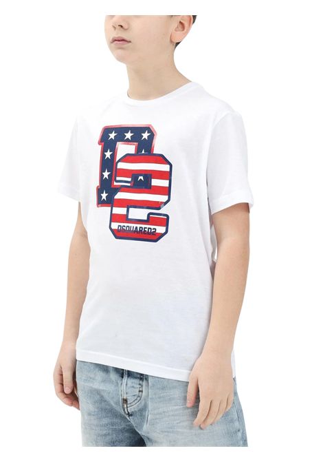 T-shirt unisex bianca in cotone DSQUARED2 | DQ2737/MABIANCO